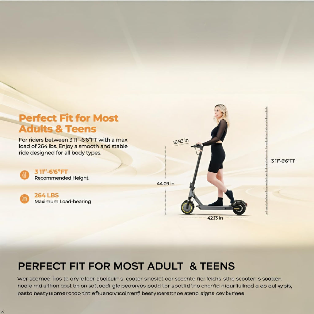 Electric Scooter for Adults，Top Speed 19/22 MPH，Range 19/22/28 Miles，8.5”/10