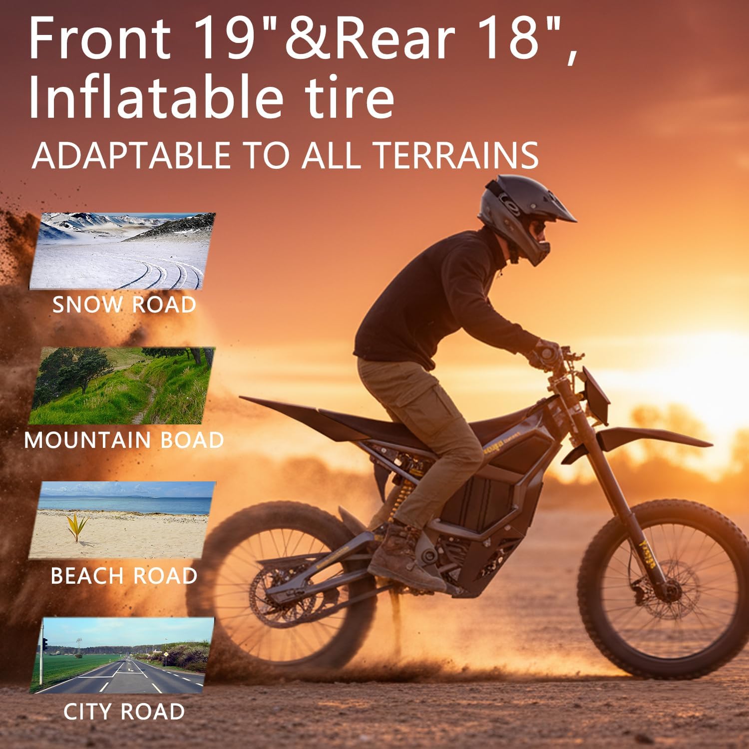 Electric Dirt Bike,Mid-Drive Motor,72V/40AH/8000W(Peak),53MPH