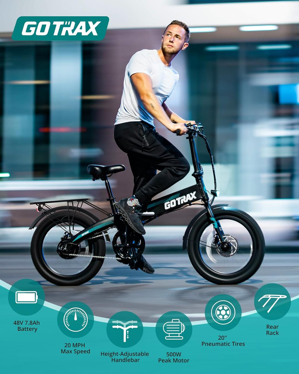 20" Folding Electric Bike with 40Miles (Pedal-assist1)