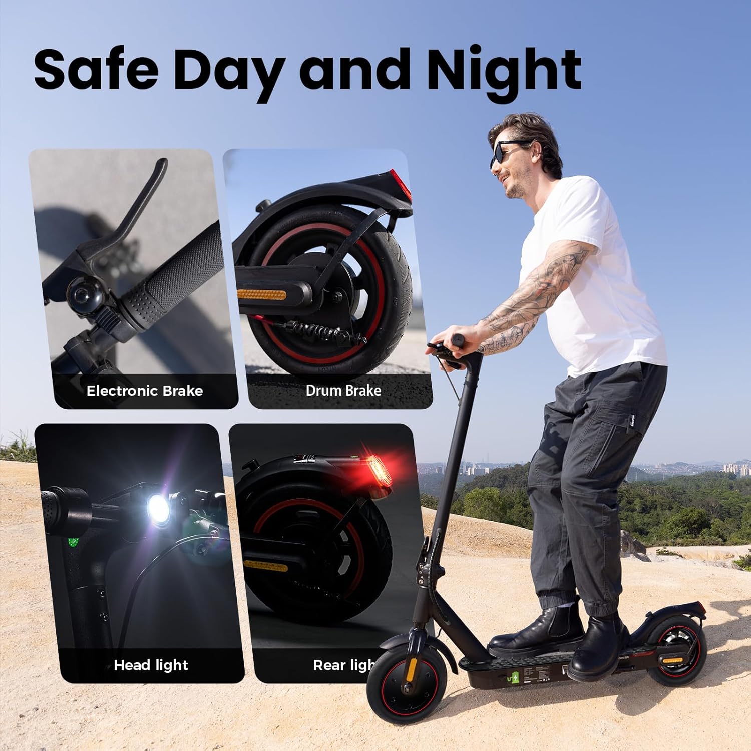 Electric Scooter for Adults, 500W/1000W/1500W Motor, 18/21/25 Max