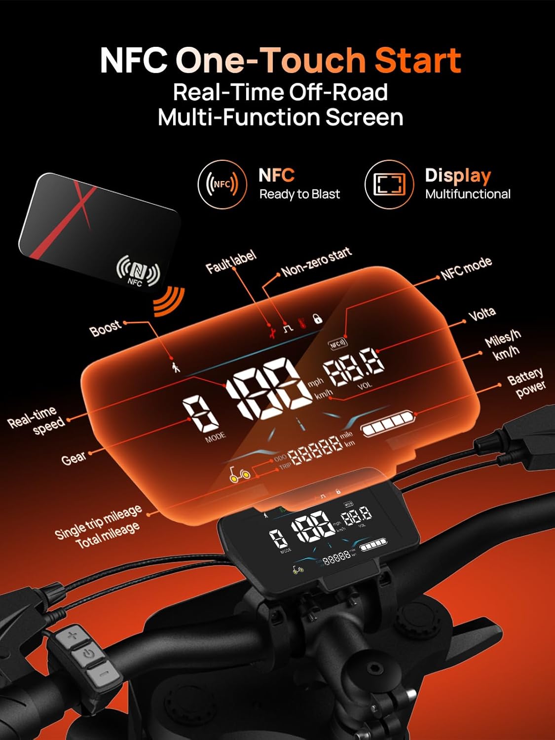 Electric Dirt Bike, 1500W Peak Electric Motorcycle