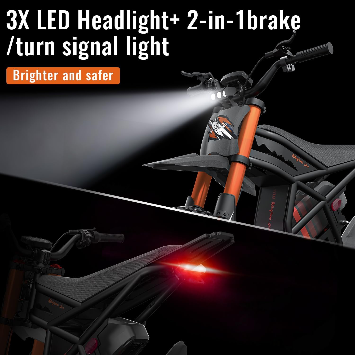 Ebike for Teens Adults, 60V 25AH 40MPH // 48V 27AH 37MPH Electric Dirt Bike