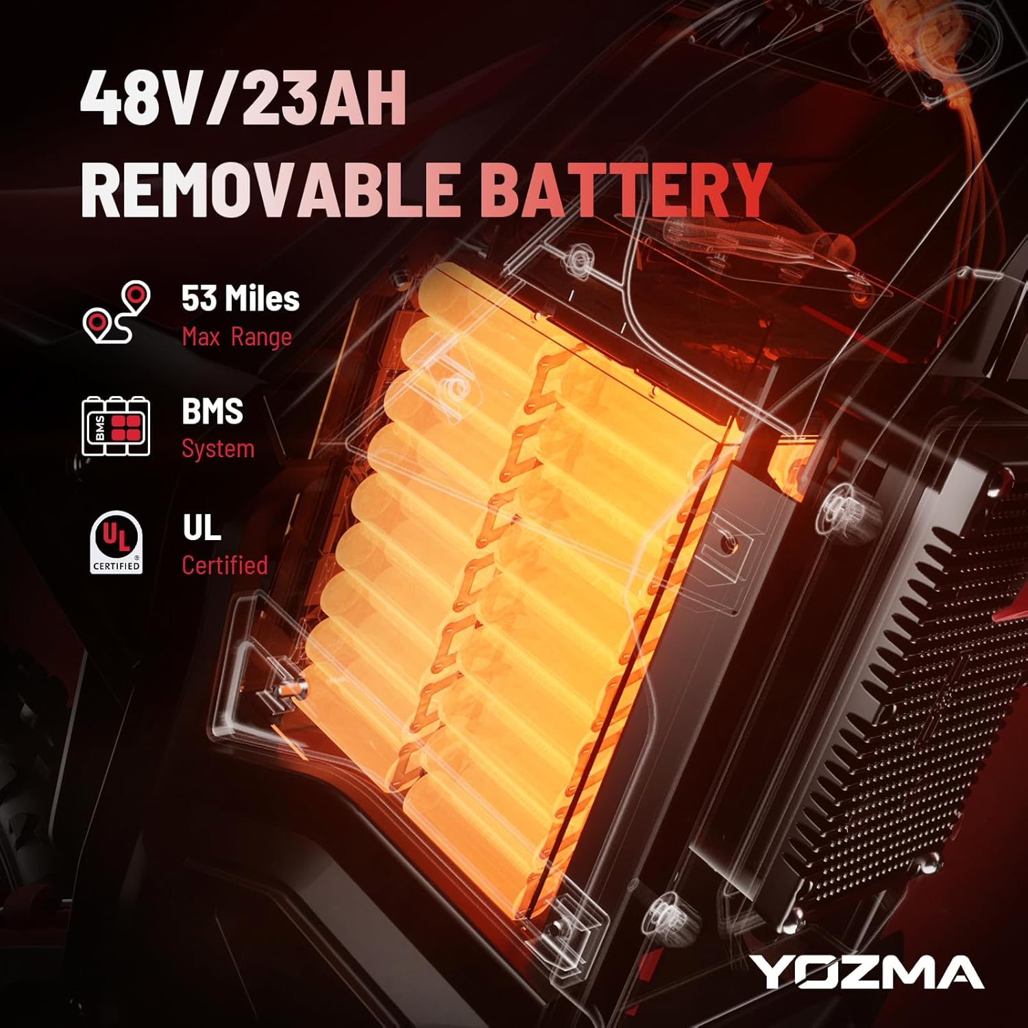Electric Dirt Bike, 2600W 40MPH Electric-Motorcycle with 48V/23AH