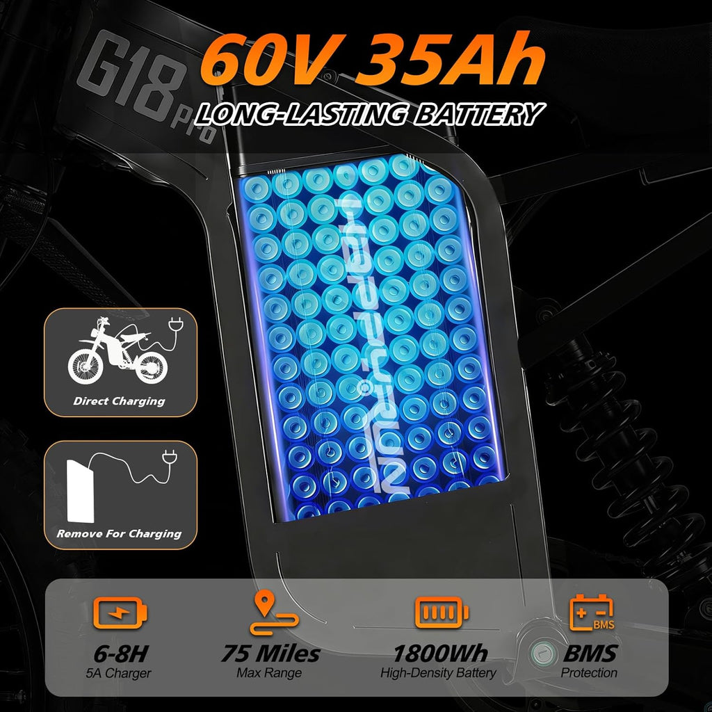 G18pro Electric Dirt Bike for Adults – 4500W Peak Motor