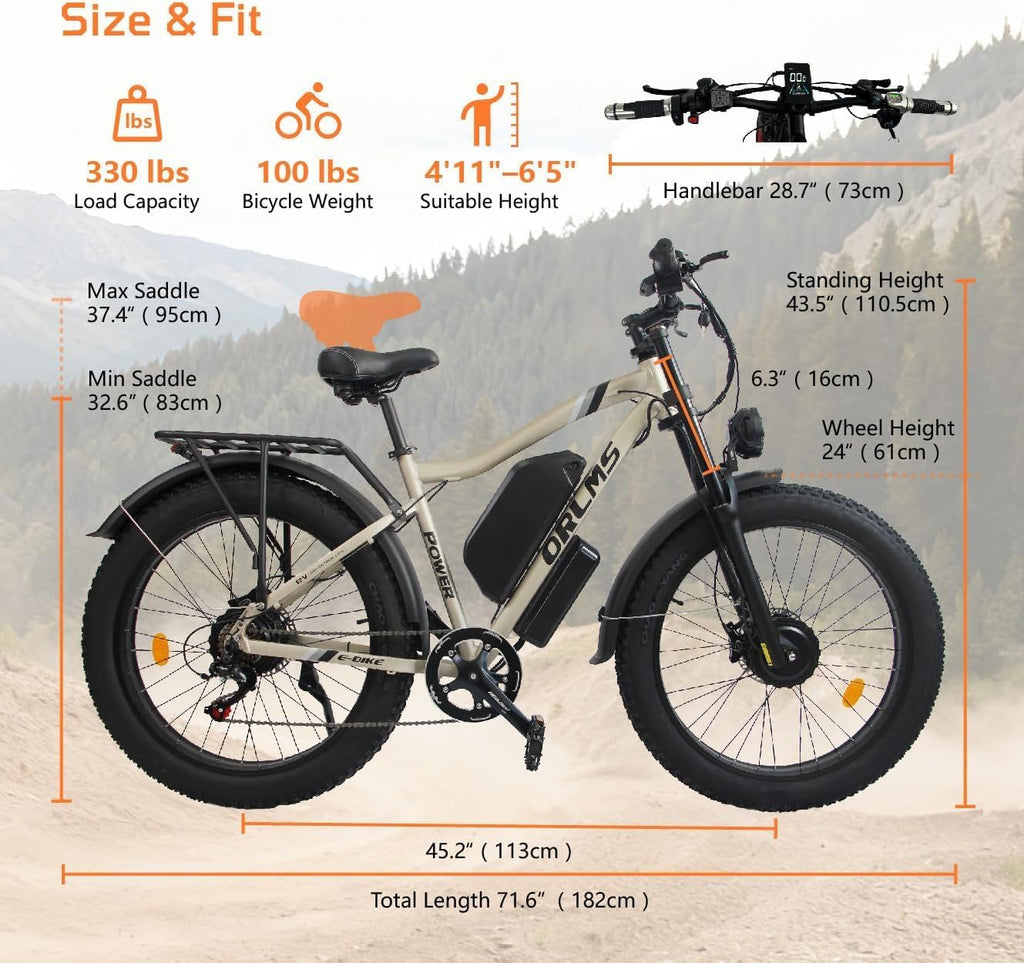 Dual Motor Electric Bike for Adults,5000W Peak