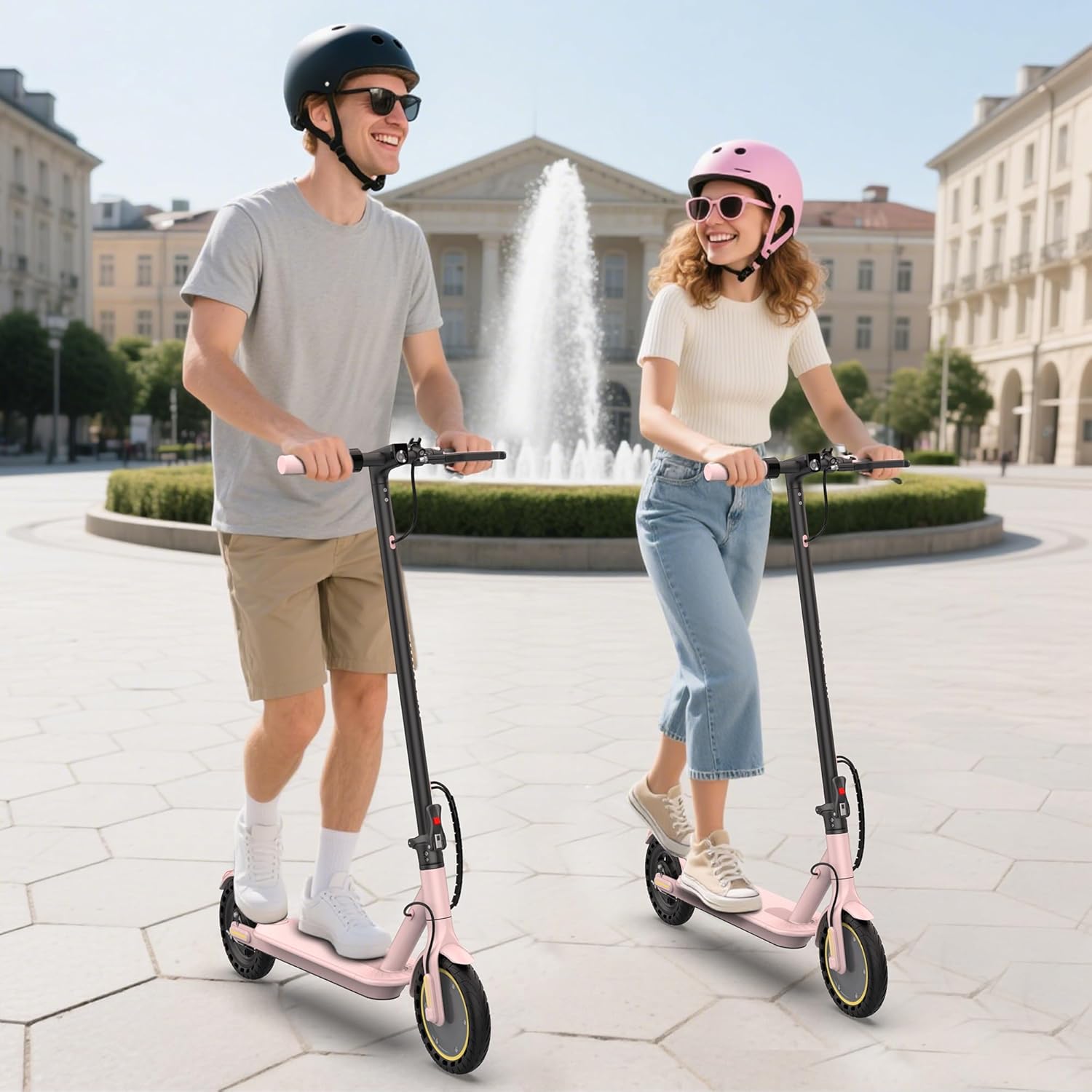 Electric Scooter, 500/350W Motor & 10"/8.5" Solid Tires, Up to 22/19 MPH & 25/15 Miles