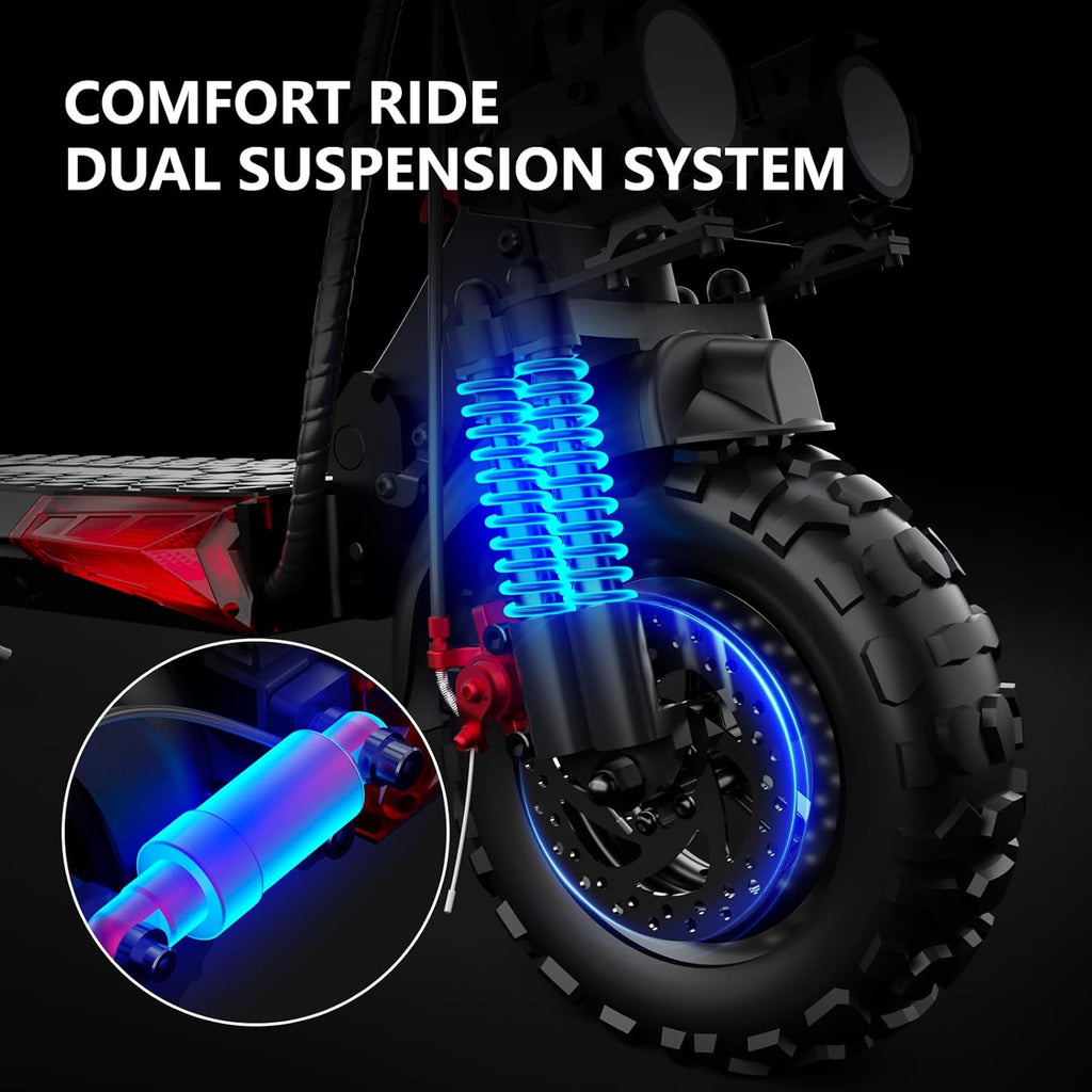 Electric Scooter Adults, 37 Miles Long Range, 34 Mph Max Speed, 11" Off-Road Tires,48V