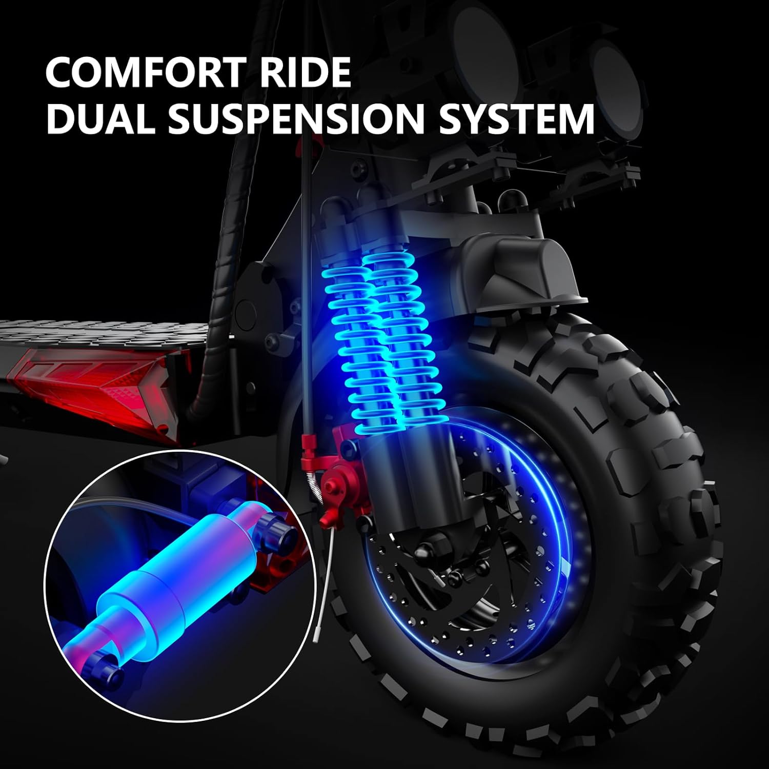 Electric Scooter Adults, 37 Miles Long Range, 34 Mph Max Speed, 11" Off-Road Tires,48V