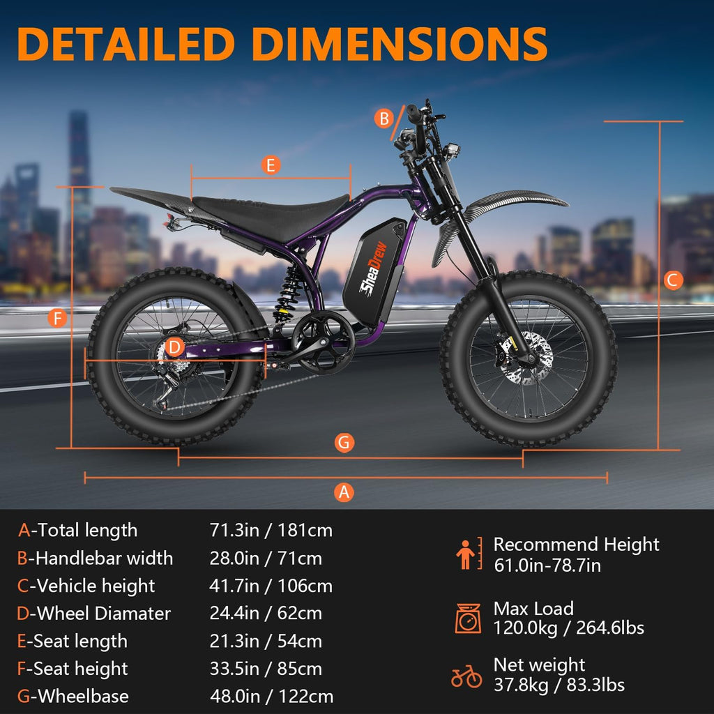 Electric Dirt Bike for Adults 1500–4700W High Power Motor