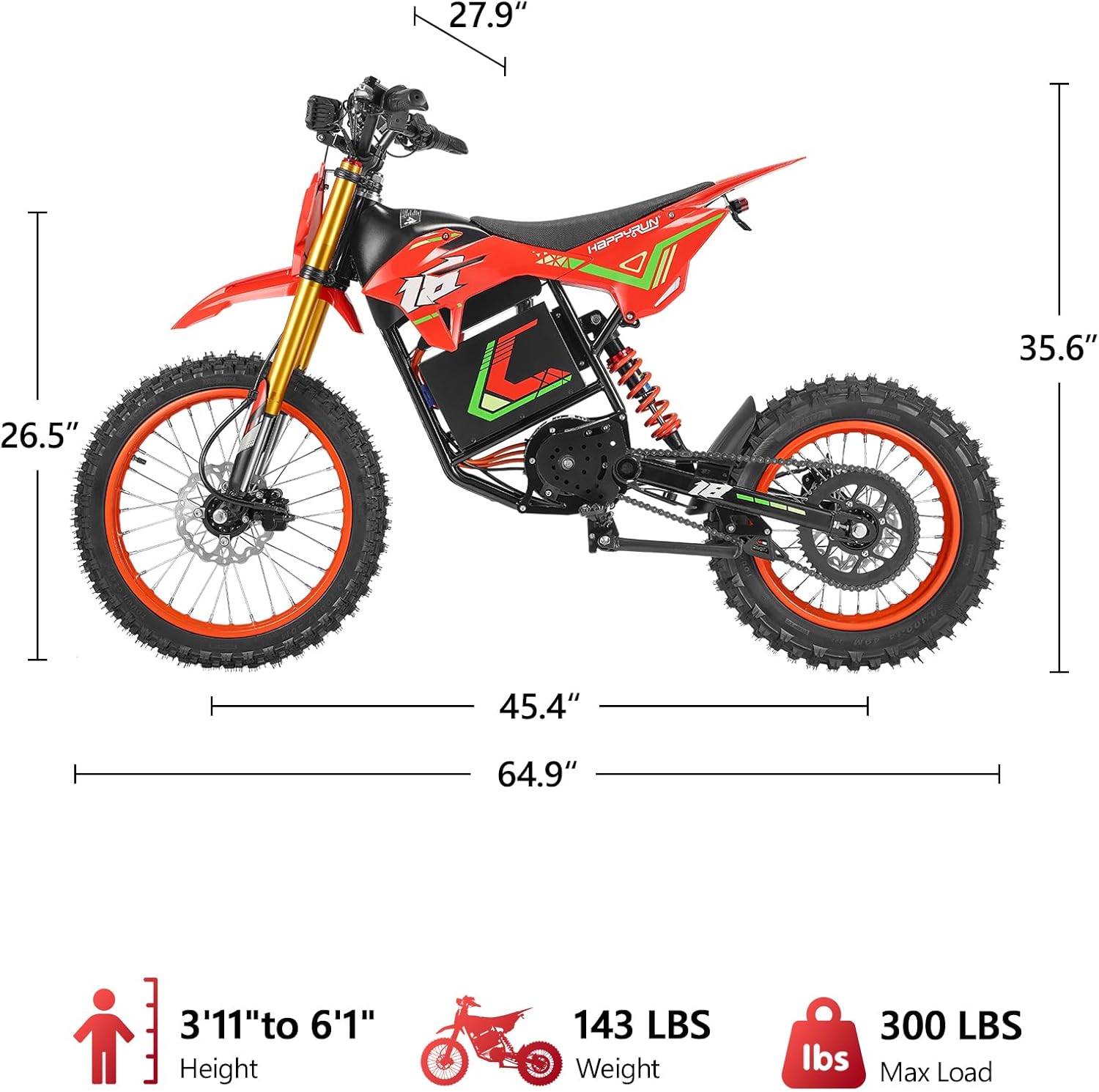 Off-Road E-Moto - Electric Dirt Bike for Adults - 6000W Peak Mid-Drive Motor