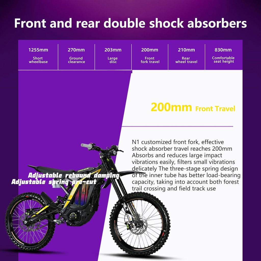Electric Motorcycle Bike for Adults, Electric Dirt Bike 8000W(Peak) Mid-Mounted Motor