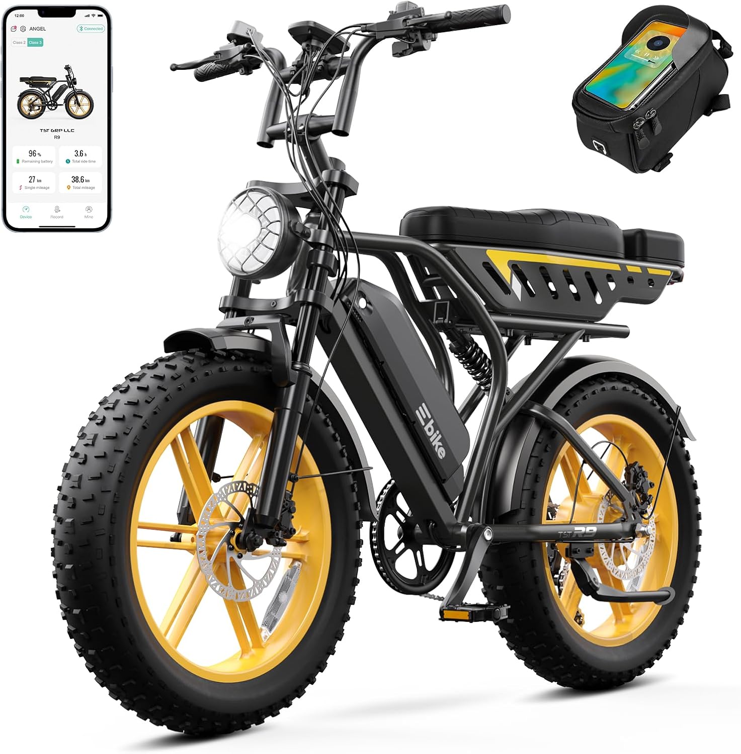 Electric Bike for Adults 1500W Peak 20" Fat Tire All-Terrain E-Bike 60/130 Miles