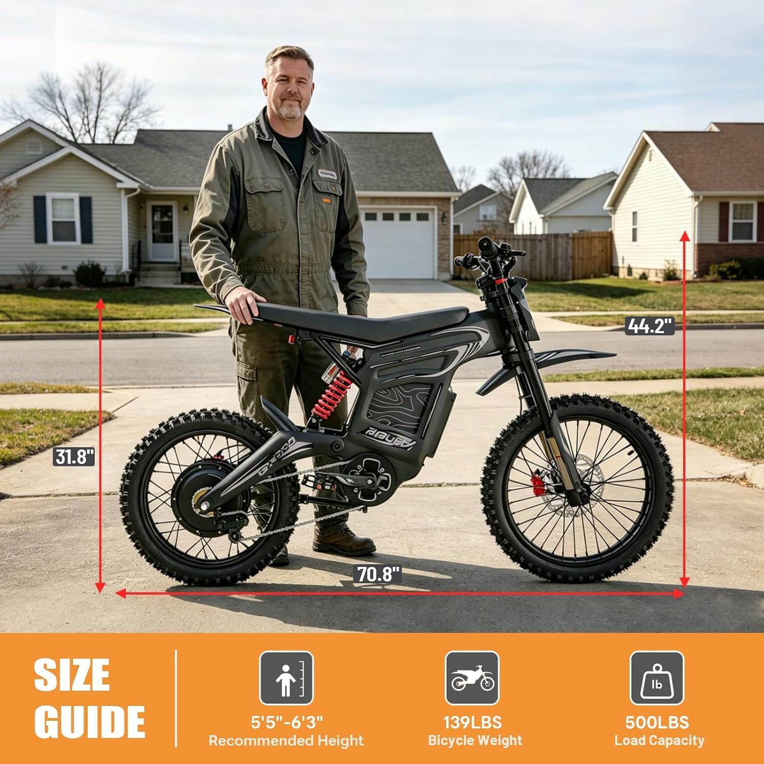 Electric Dirt Bike for Adults, 7500W Peak Motor, 55 MPH, 80+ Mile Range
