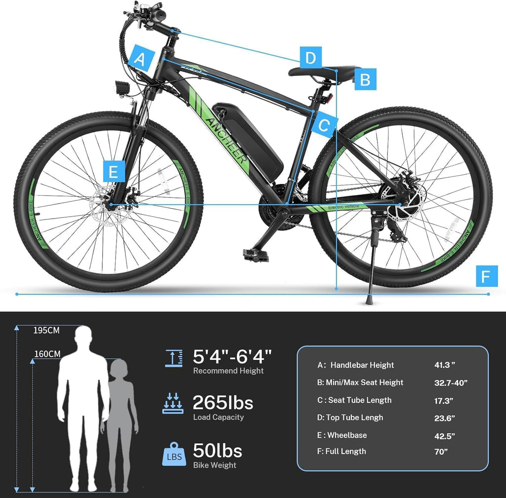 26/27.5 '' Electric Bike for Adults, Peak 500W/750W E bike, 3 Hours Fast Charge