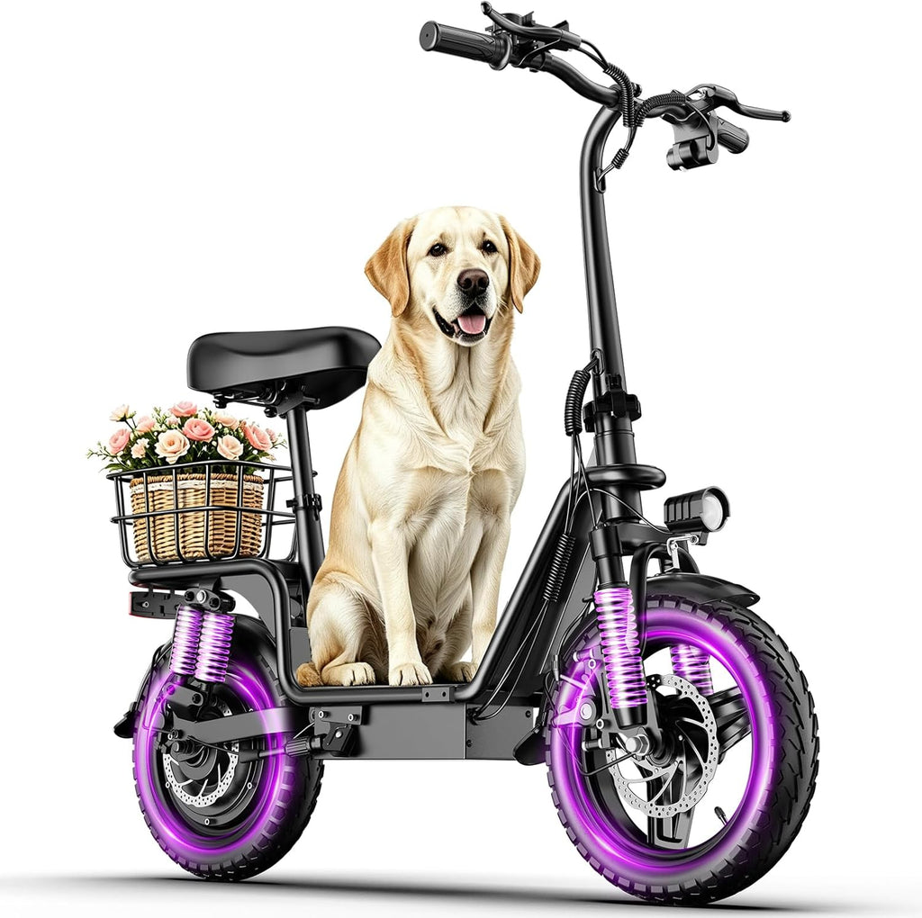 Electric Scooter with Seat for Adults,1000W Peak Power, 35 Mile Long Range, 20MPH, 14