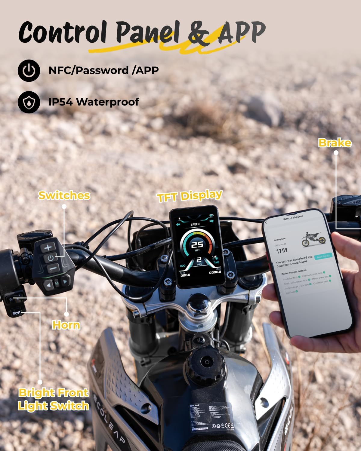 3500W Peak Electric Dirt Bike for Teens & Adults, 37MPH Electric Off-Road E-Bike with 48V 21Ah