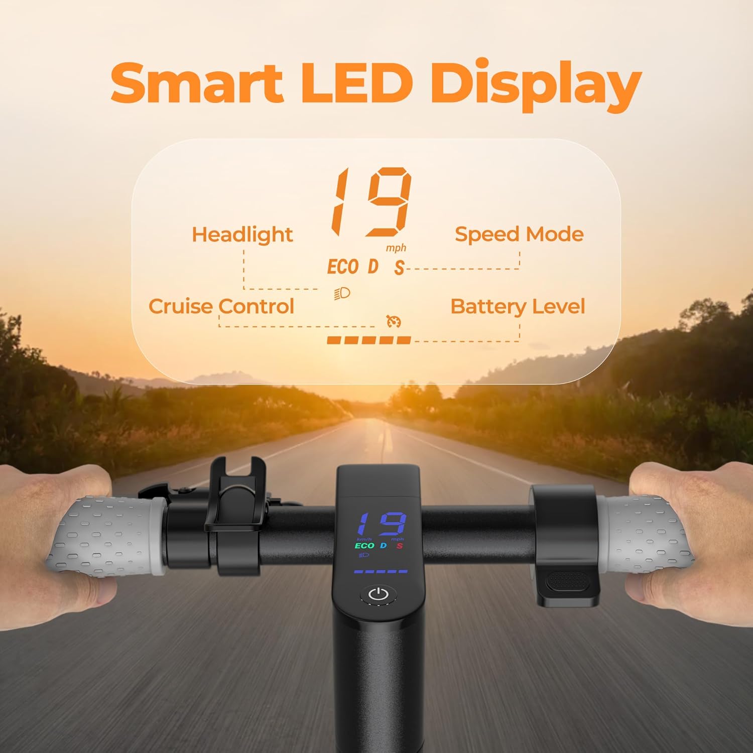 Electric Scooter, 8.5" /10" /14" Tire, 16/19/22 Mph Top Speed