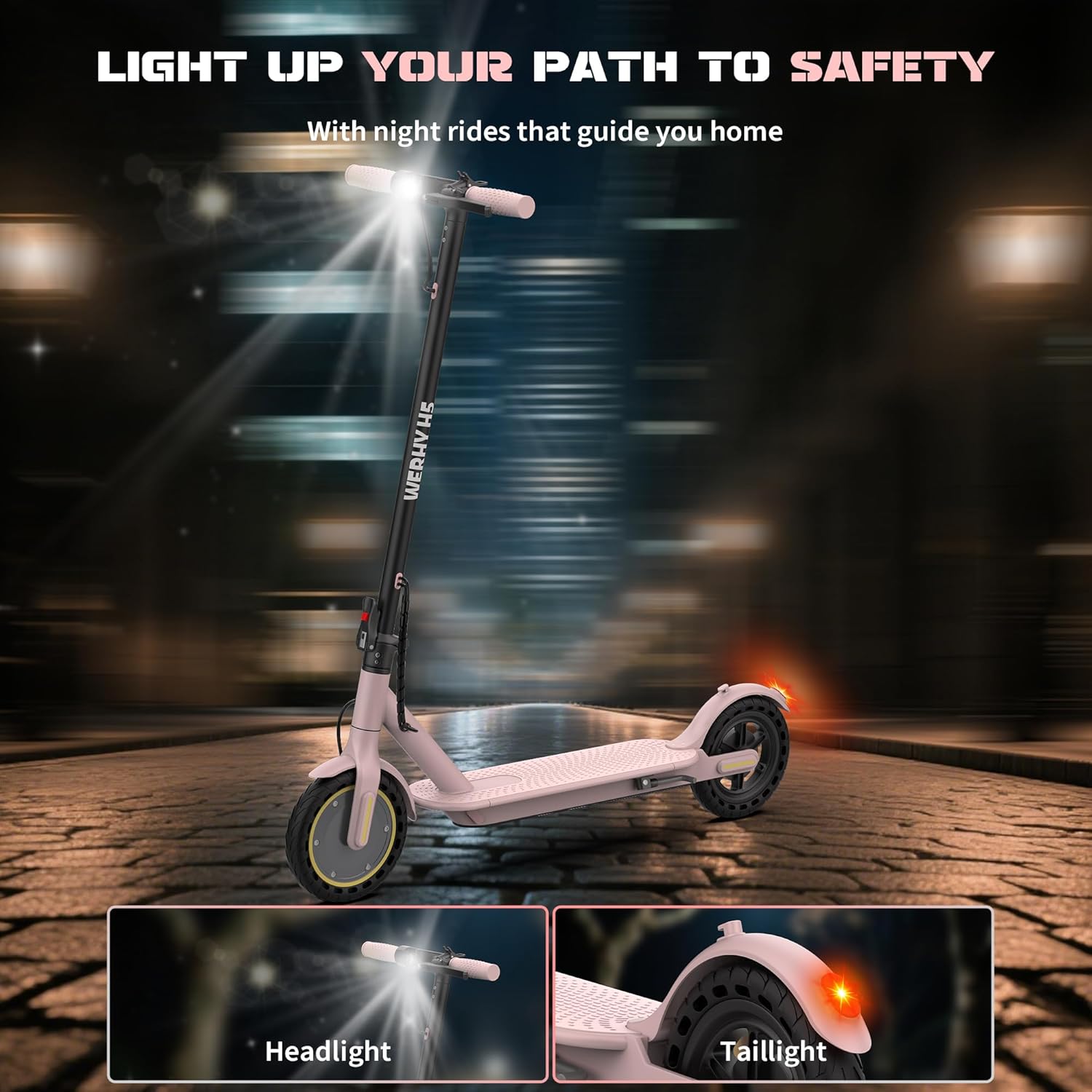 Electric Scooter, 500/350W Motor & 10"/8.5" Solid Tires, Up to 22/19 MPH & 25/15 Miles