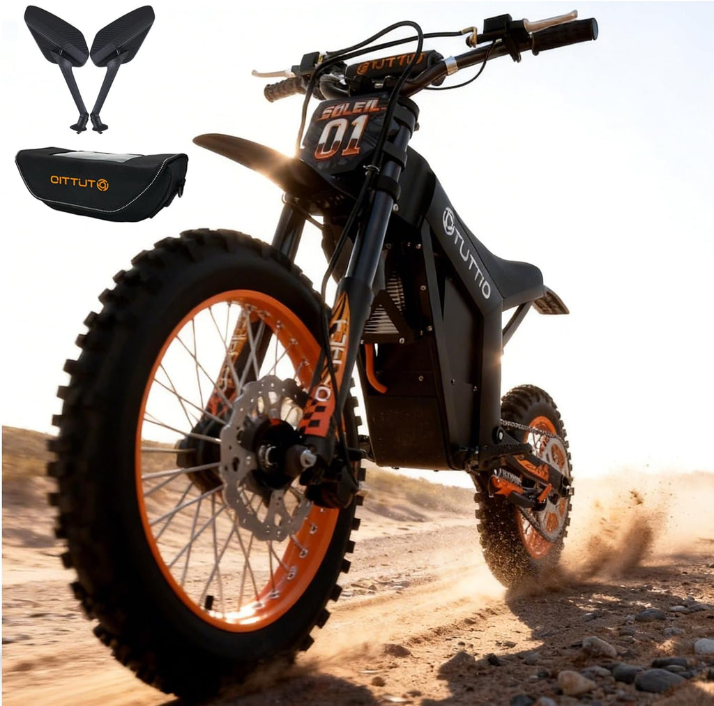 Electric Dirt Bike for Adults, 3000W Mid-Drive E-Motorcycle 48V
