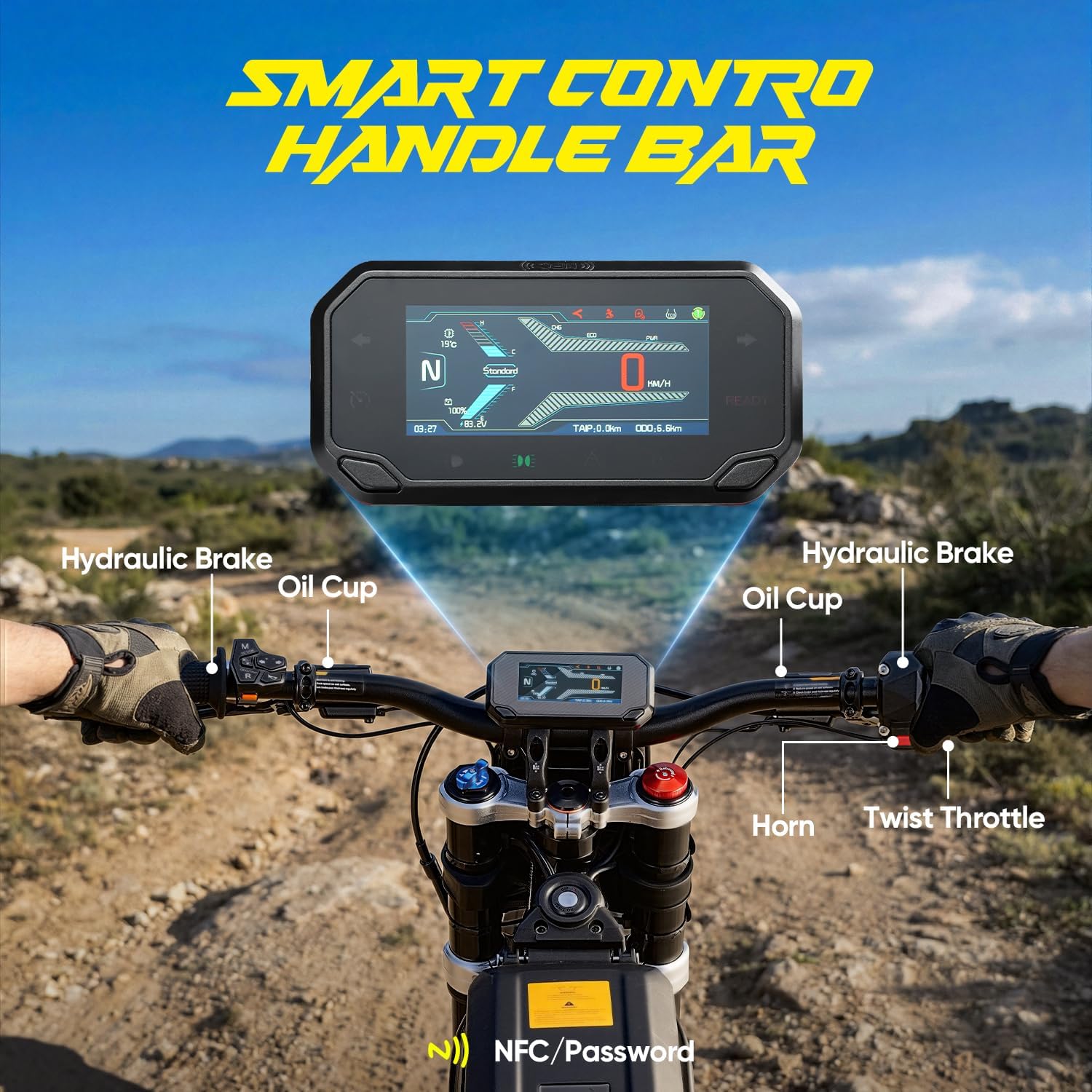 Electric Dirt Bike for Adults, 72V 16000W/10000W Peak Mid-Drive Motor