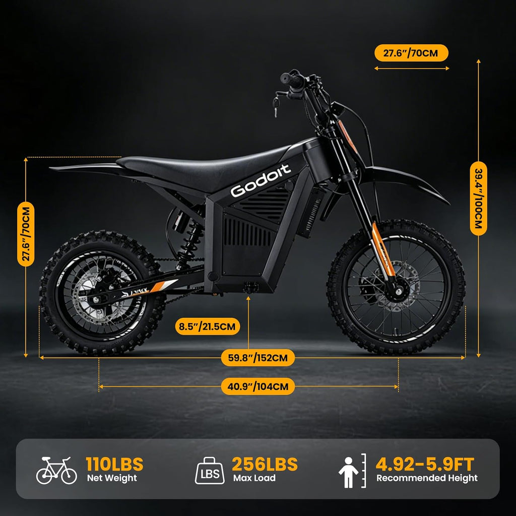 Electric Dirt Bike for Teens Adults,Peak 3000W Mid-Drive Motor,36MPH