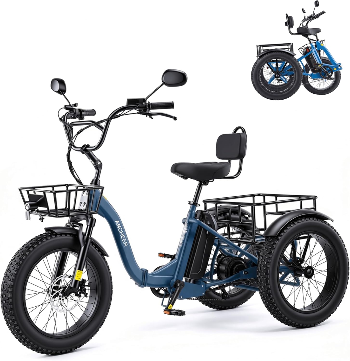 Electric Tricycle for Adults, 48V/864WH E Trike, 749W Powerful Motor