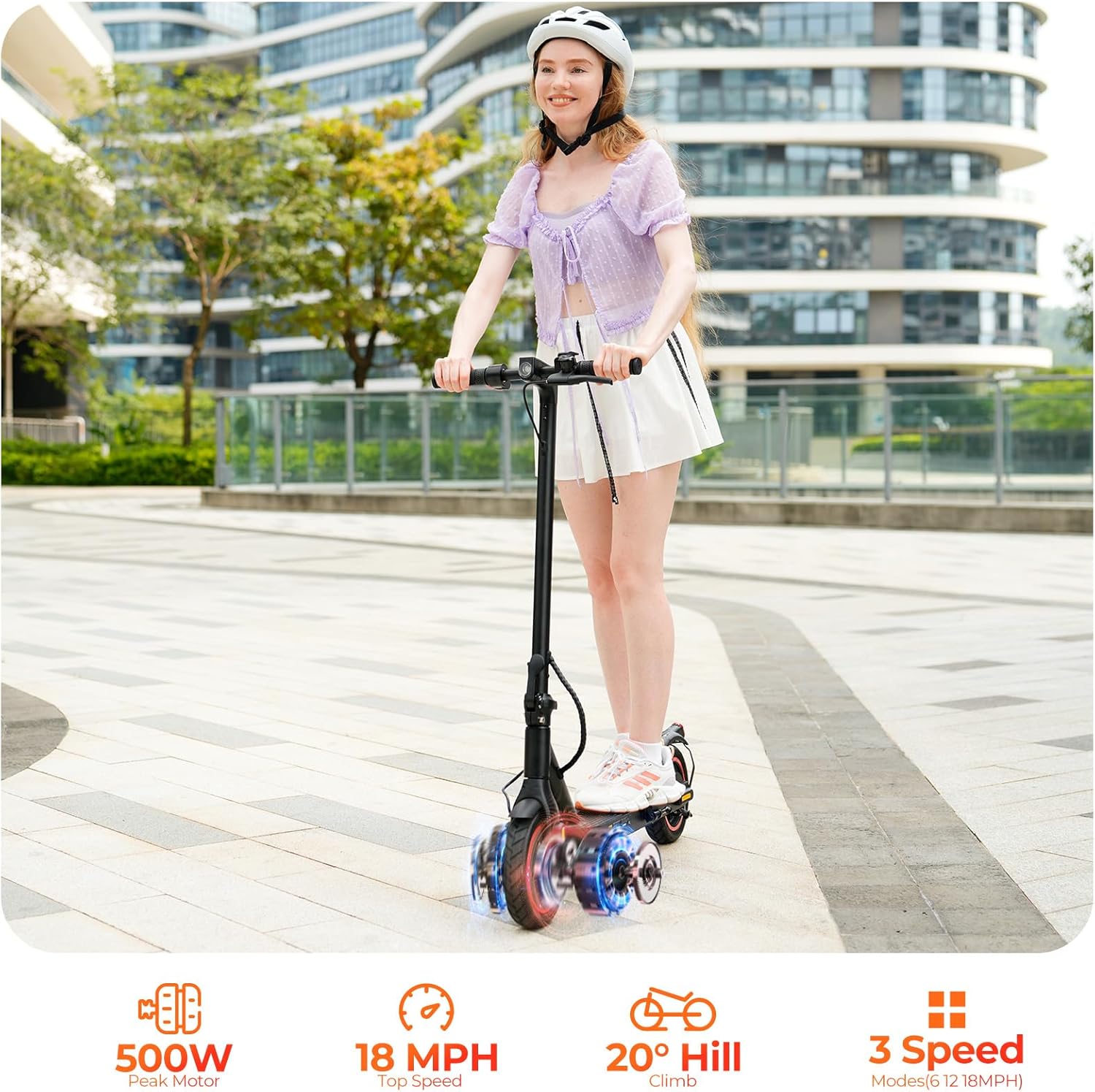 Electric Scooter, 1000W/500W Powerful Motor, 28/21 Mile Range, 25/21/18 MPH
