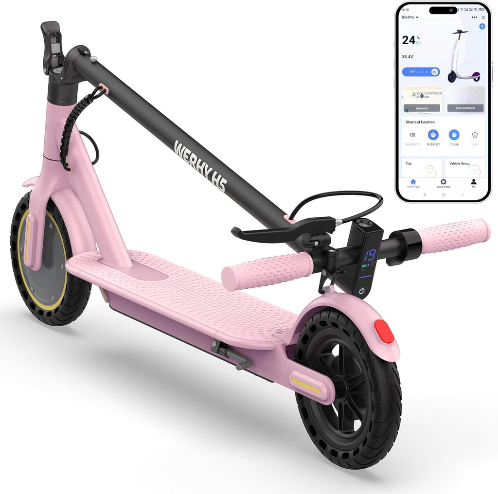 Electric Scooter, 500/350W Motor & 10"/8.5" Solid Tires, Up to 22/19 MPH & 25/15 Miles