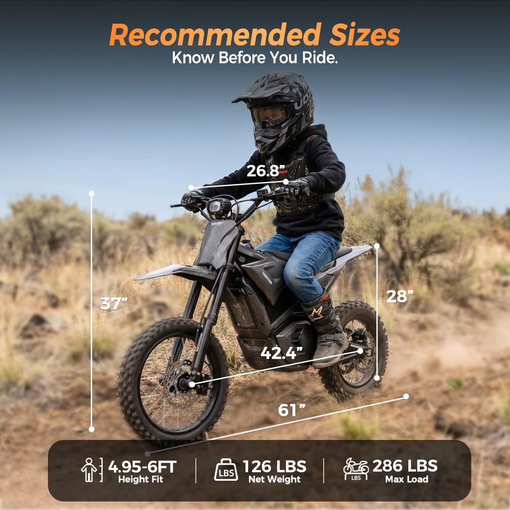 Electric Dirt Bike for Adults&Teens, Mid-Drive Motor 3840/5600W Peak