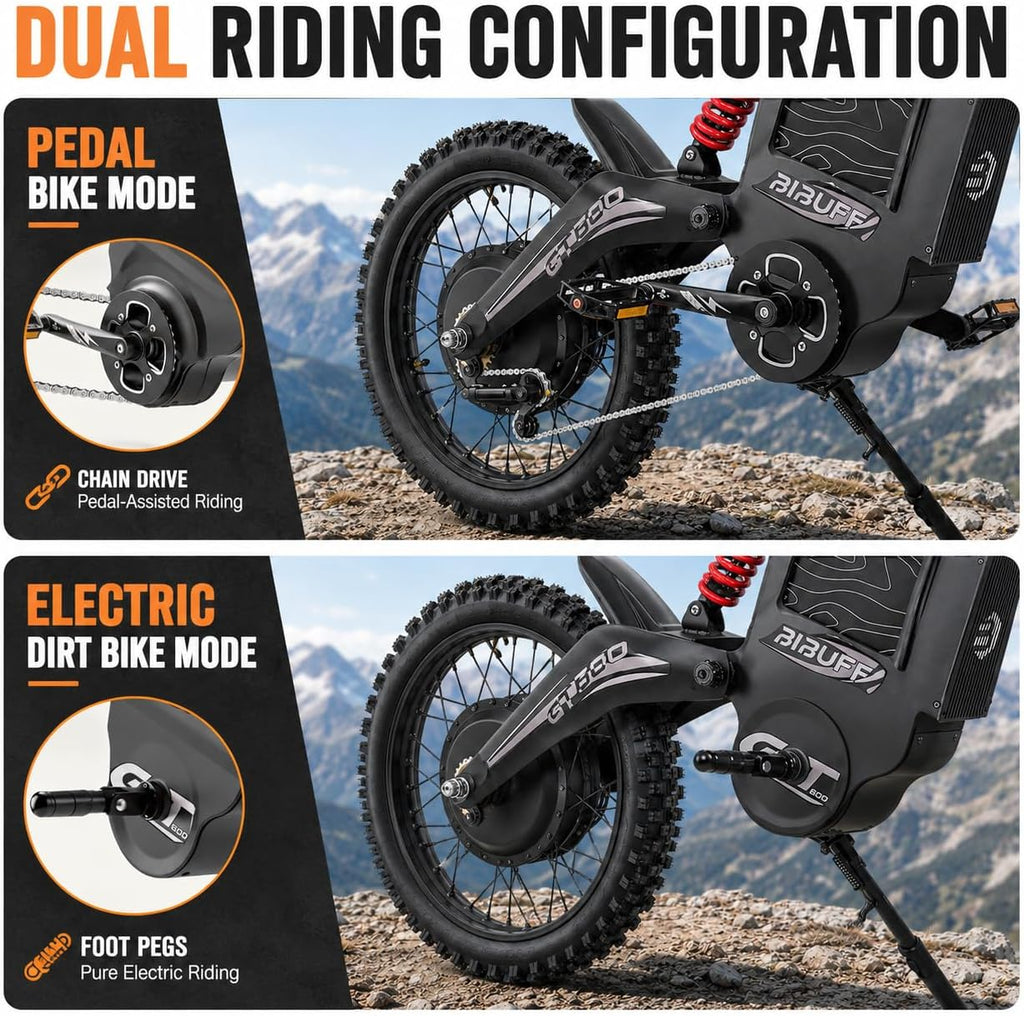 Electric Dirt Bike for Adults, 7500W Peak Motor, 55 MPH, 80+ Mile Range