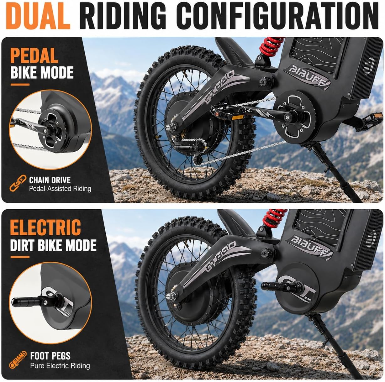 Electric Dirt Bike for Adults, 7500W Peak Motor, 55 MPH, 80+ Mile Range