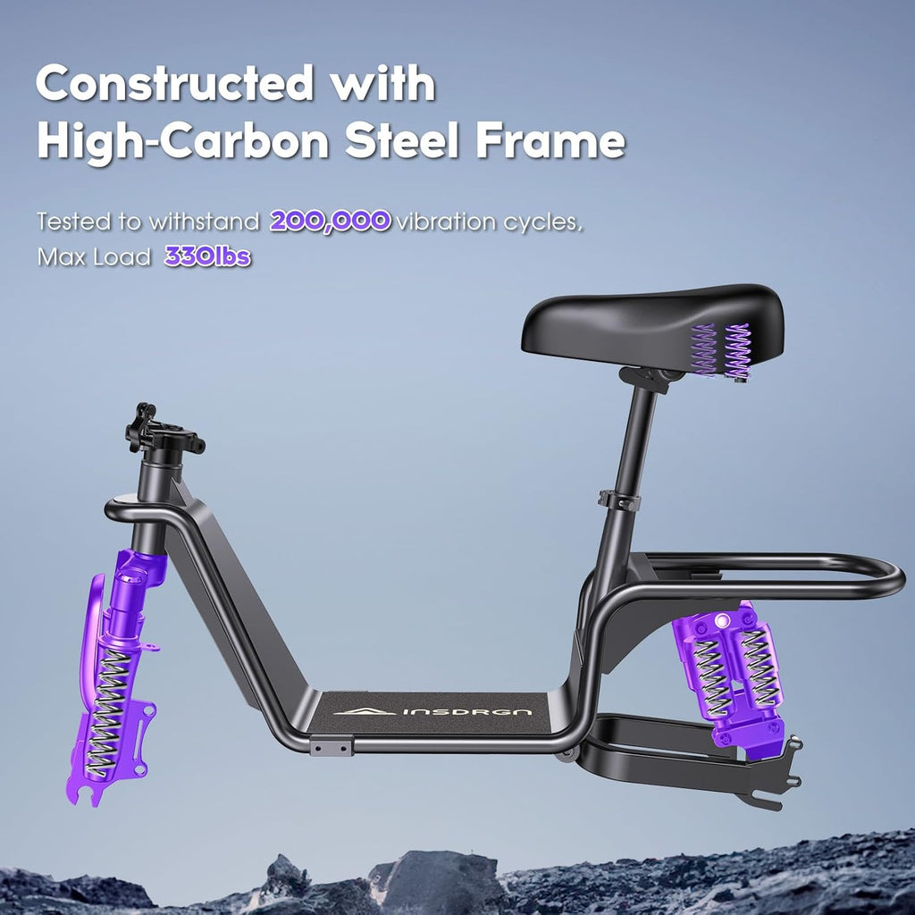 Electric Scooter with Seat for Adults,1000W Peak Power, 35 Mile Long Range, 20MPH, 14