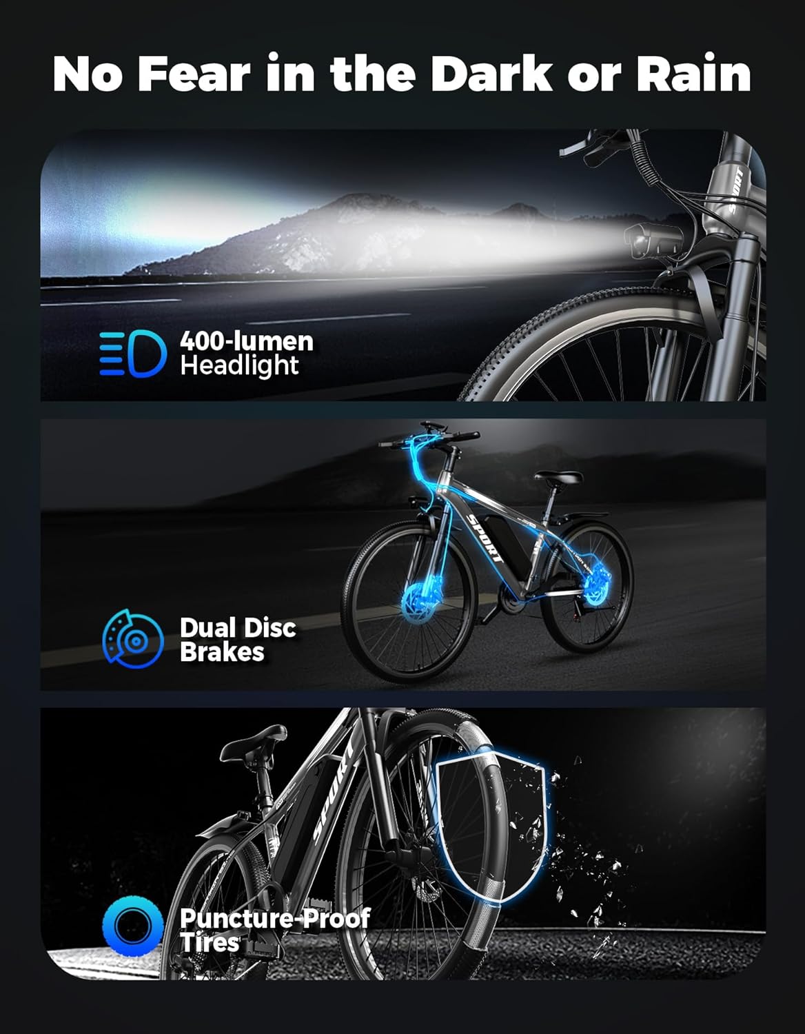 Electric Bike for Adults, 1500W Peak Mountain Ebike with 25 MPH, 65 Miles Range, 7-Speed, 48V 10.4Ah