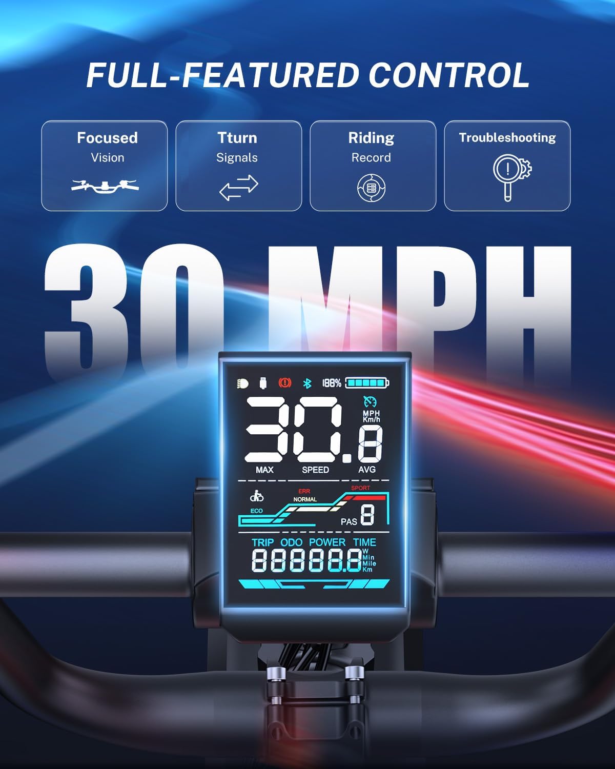 Electric Bike for Adults,70Miles Max Range Electric Motorcycle,2000W Peak & 30MPH