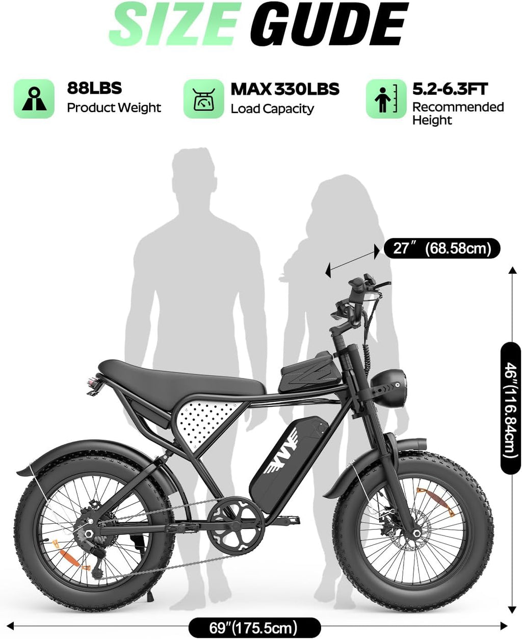Adult Electric Bike 1500W-3000W Peak Motor,
