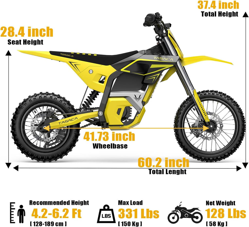 Electric Dirt Bike with 5500W Motor Up to 55 Mph, 276Nm Max Torque, 52V 30Ah