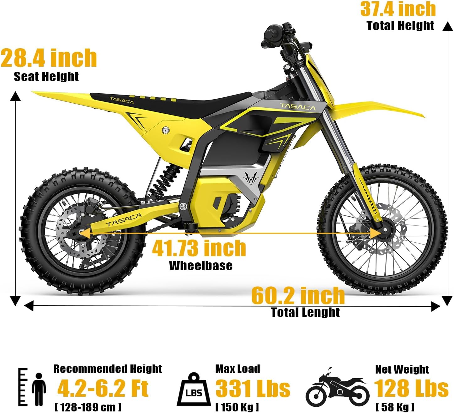 Electric Dirt Bike with 5500W Motor Up to 55 Mph, 276Nm Max Torque, 52V 30Ah