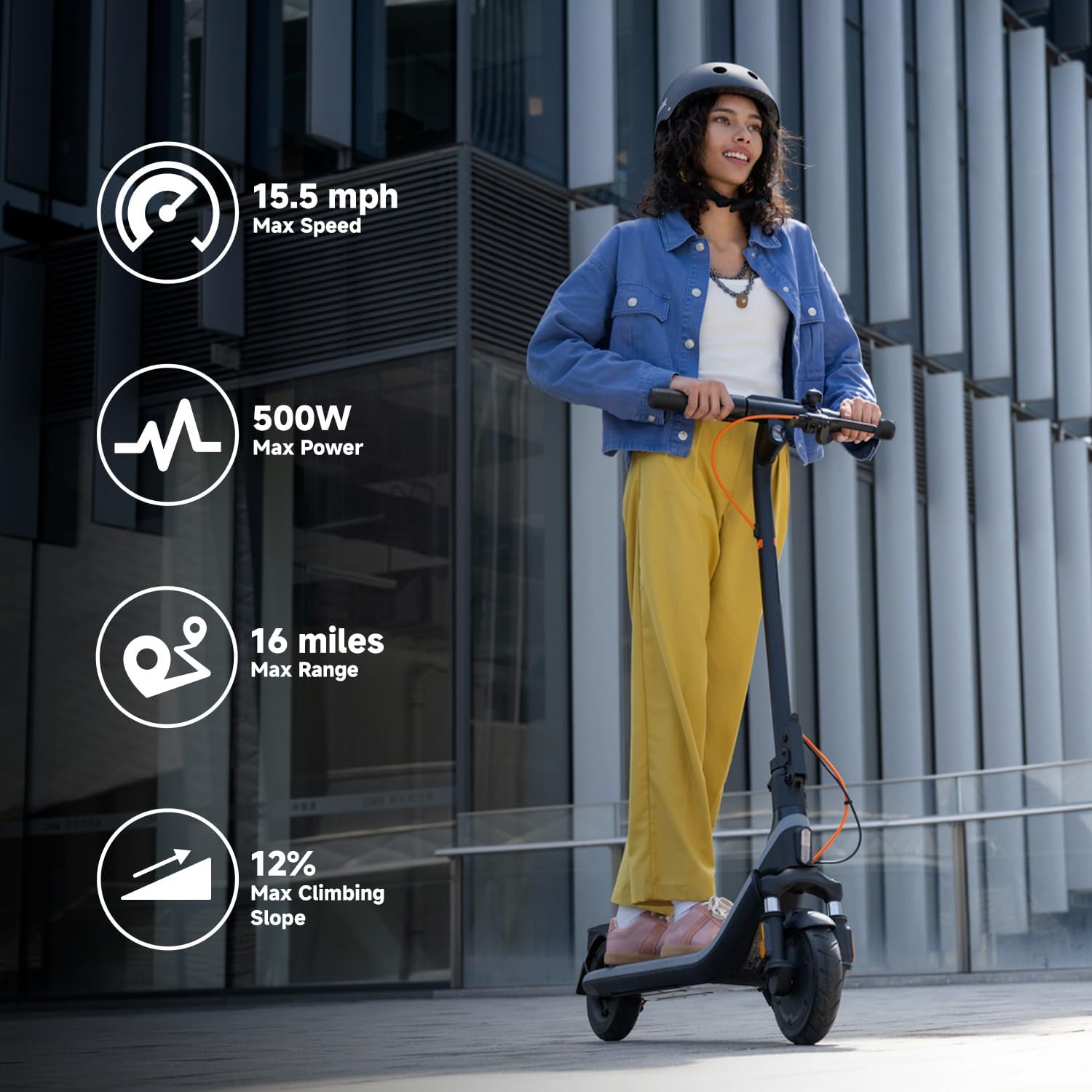 Ninebot E2 Plus II/E2 Pro/E3 Pro Electric Scooter, 15.5–20 MPH, Long Range