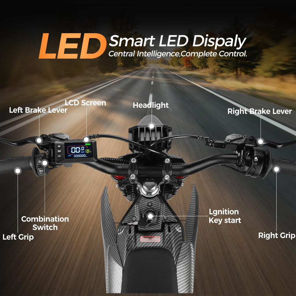 Electric Dirt Bike for Adults&Teens, Mid-Drive Motor 3840/5600W Peak