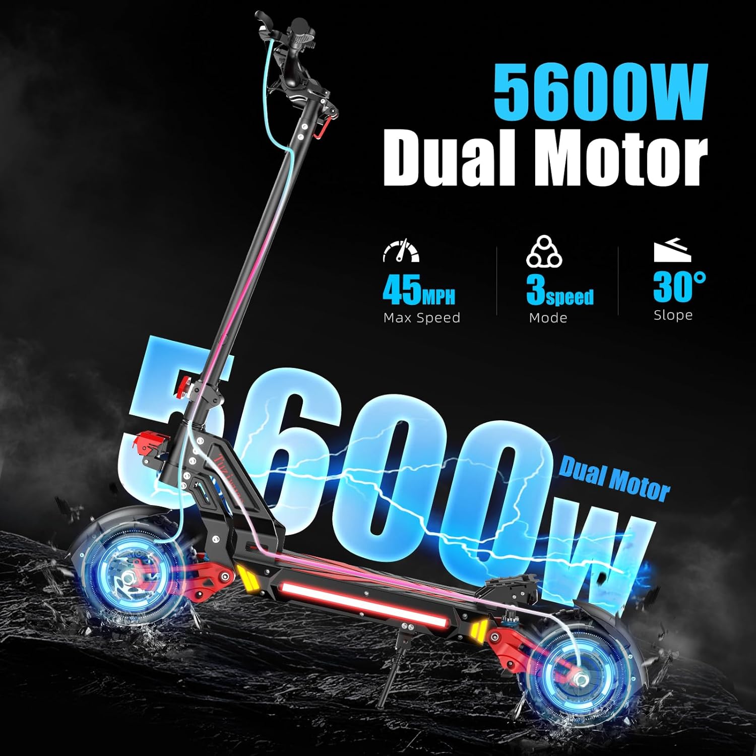 5600W Dual Motor Electric Scooter for Adults, 48V26AH Lithium