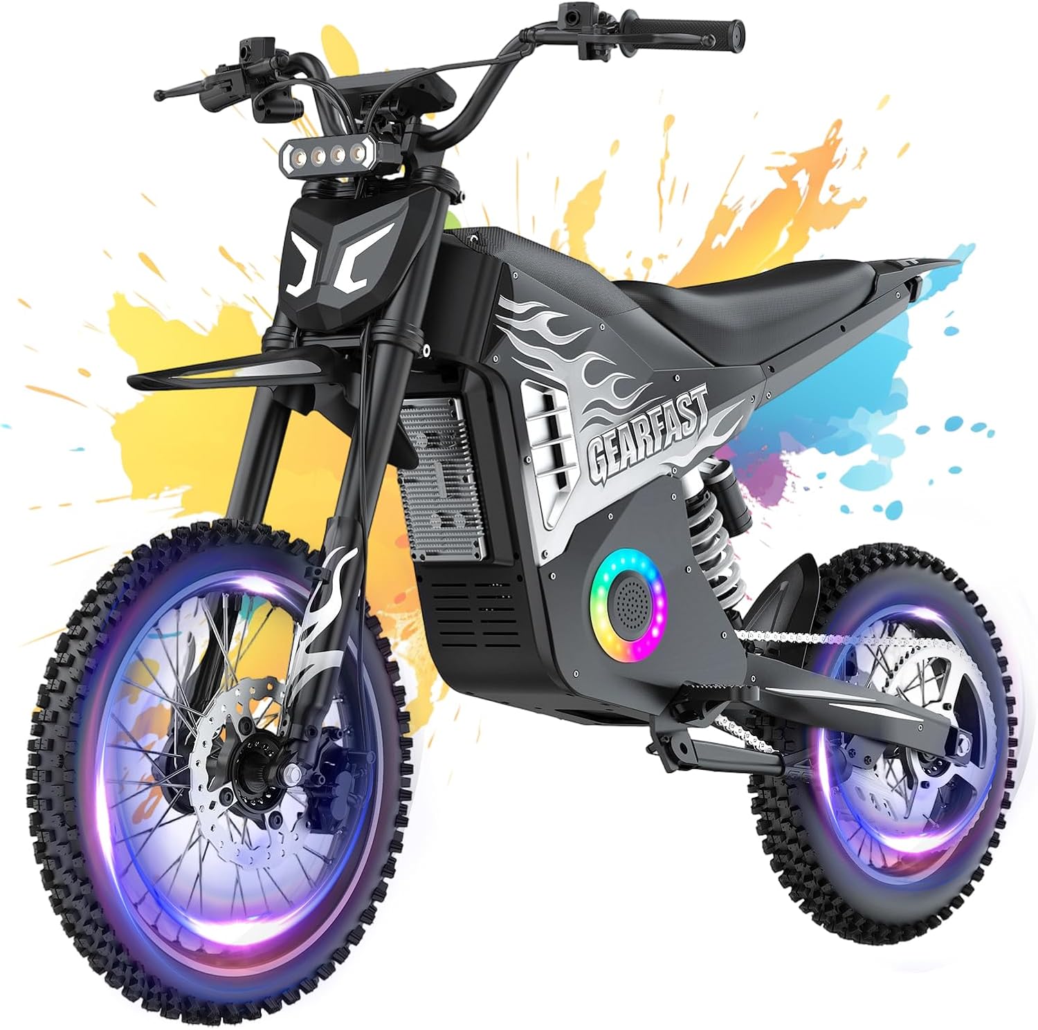 Electric Dirt Bike, 14"/12" Fat Tire 3000W Peak 40 MPH Electric-Motorcycle