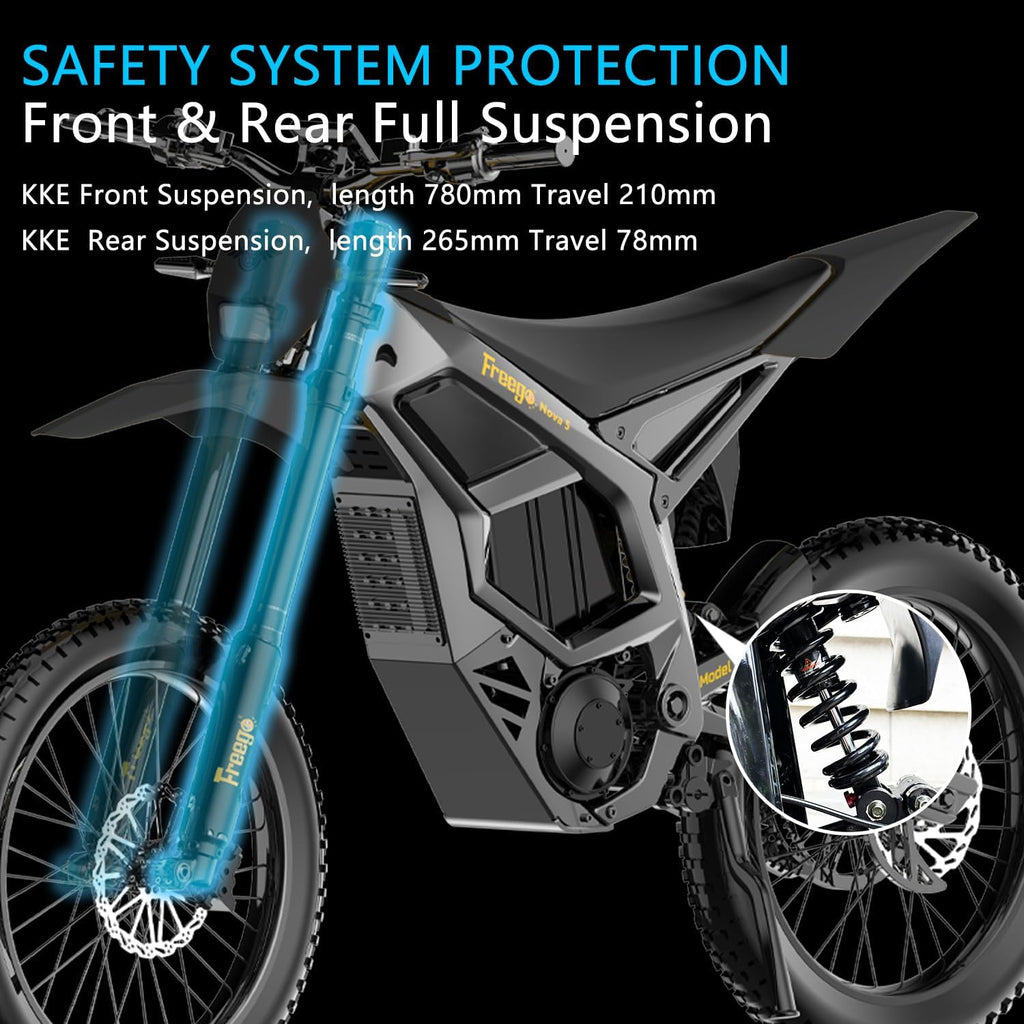 Electric Dirt Bike,Mid-Drive Motor,72V/40AH/8000W(Peak),53MPH