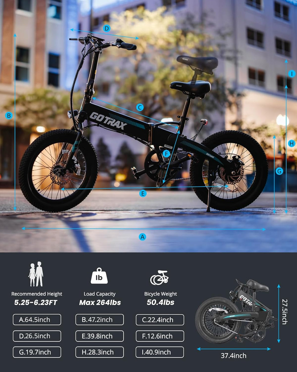 20" Folding Electric Bike with 40Miles (Pedal-assist1)