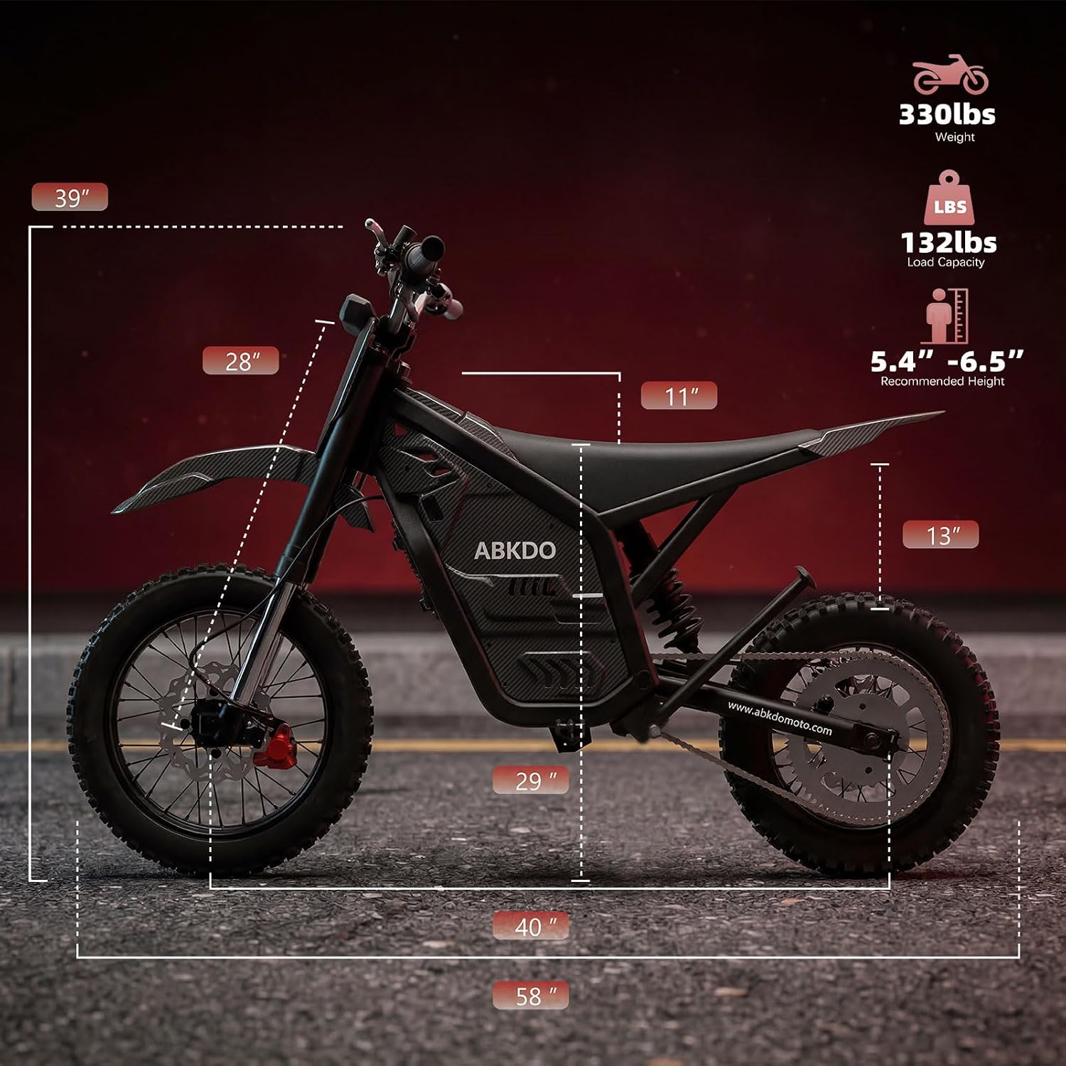 4000W Peak Electric Dirt Bike for Adults, 45 MPH Max Speed, 38 Miles Range