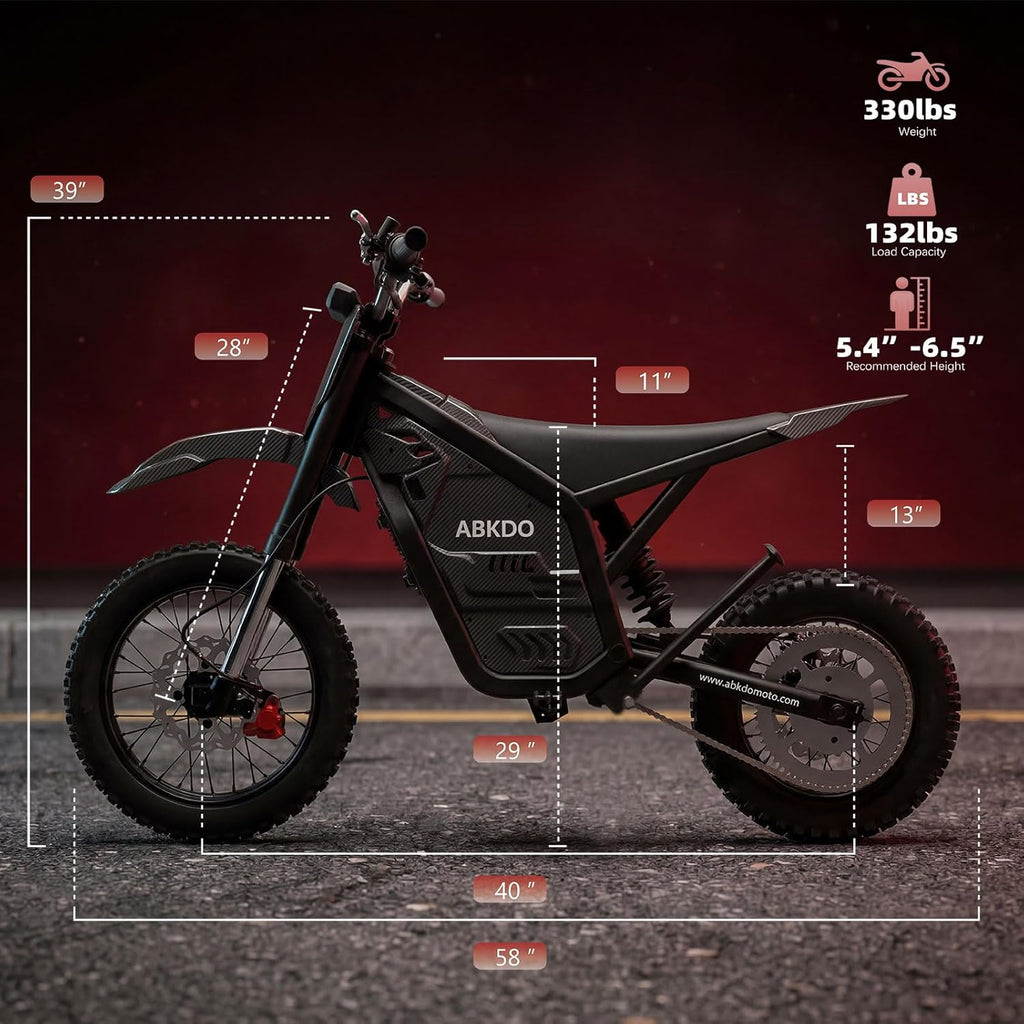 4000W Peak Electric Dirt Bike for Adults, 45 MPH Max Speed, 38 Miles Range, 48V 23Ah