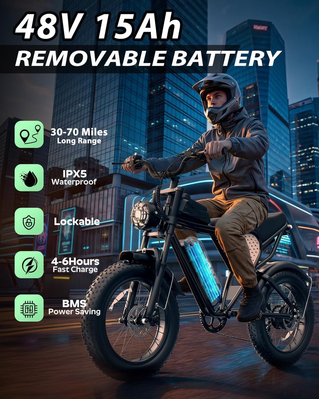 Adult Electric Bike 1500W-3000W Peak Motor,