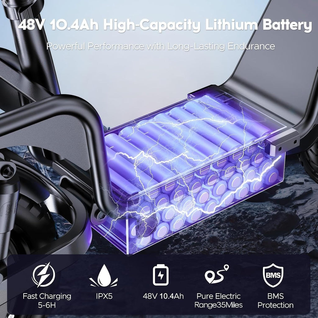 Electric Scooter with Seat for Adults,1000W Peak Power, 35 Mile Long Range, 20MPH, 14