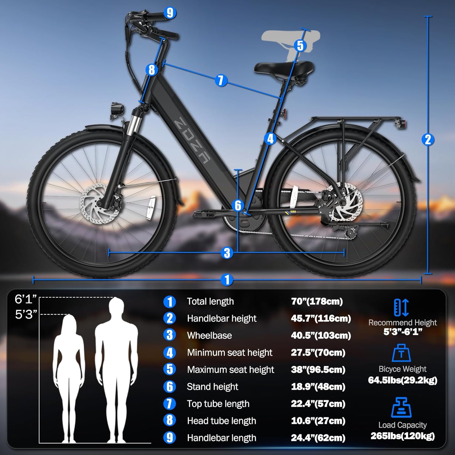 Electric Bike for Adults, 1000W Peak Motor Ebike for Commute