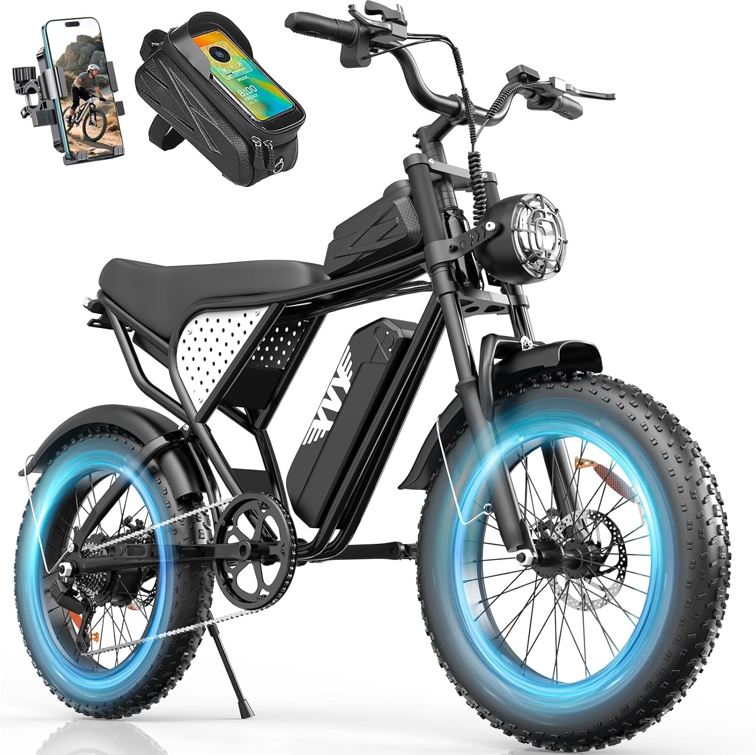 Adult Mountain Bike, 20-inch Wide-tire All-Terrain e-Bike Equipped
