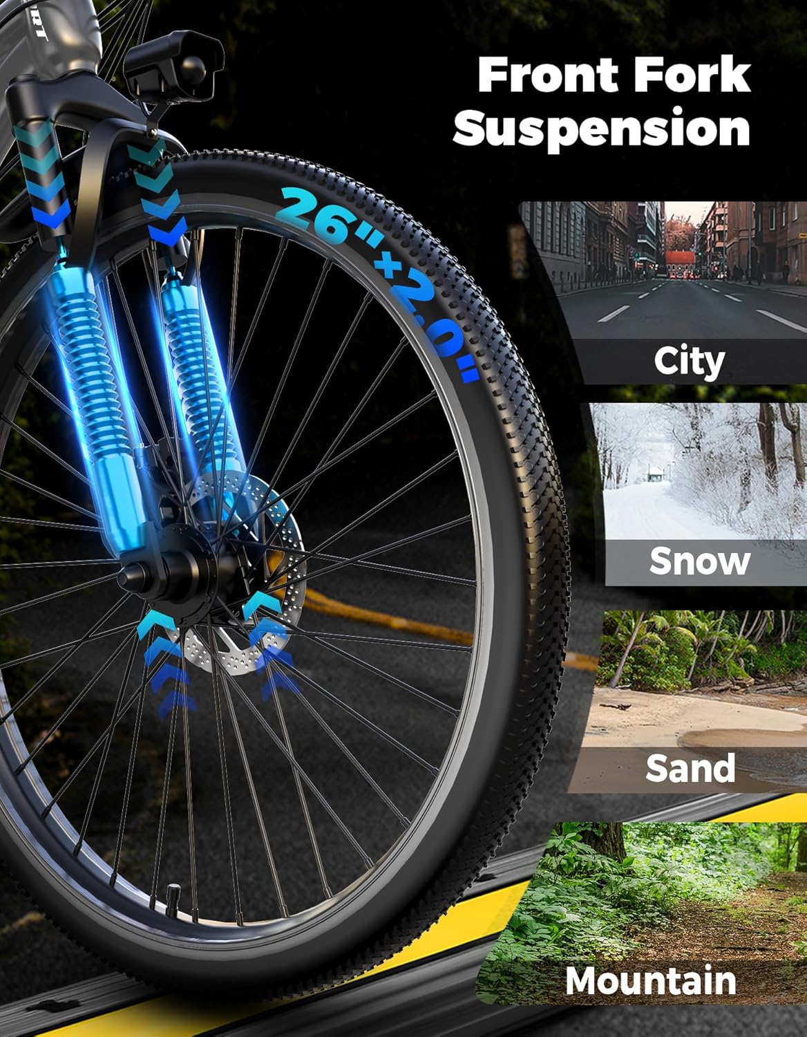 Electric Bike for Adults, 1500W Peak Mountain Ebike with 25 MPH, 65 Miles Range, 7-Speed, 48V 10.4Ah